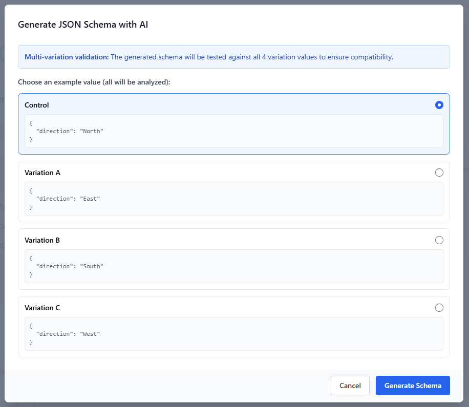 Image of AI generated JSON Schema example value